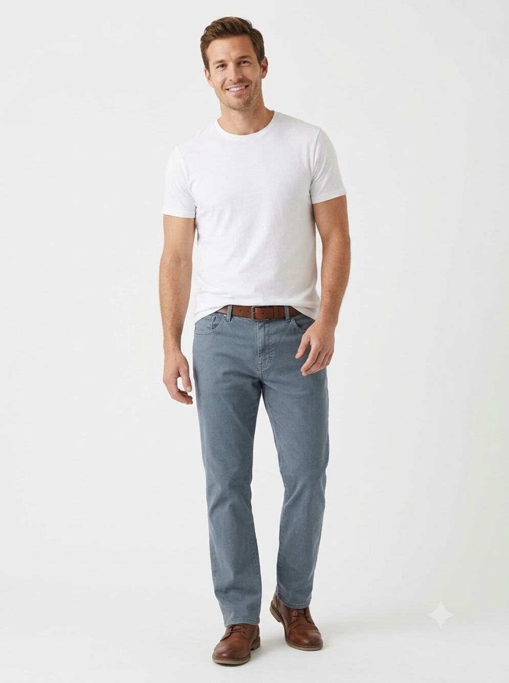Johnnie-O Straight Jeans Mens 36x30 Gray Denim Classic 5-Pocket Design Comfort